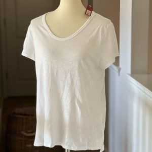 Merona scoop neck NWT white tee Large